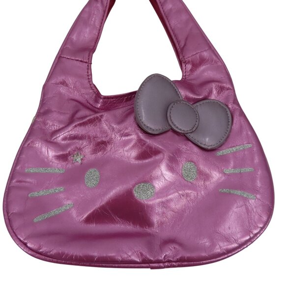Sanrio Hello Kitty 2011 Pink Silver Metallic Glittered Girls Shoulder Bag Purse - Picture 2 of 13